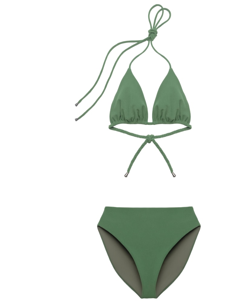 Front of a size 4X Textured Bikini Bottom in Green by Hilary MacMillan. | dia_product_style_image_id:293290